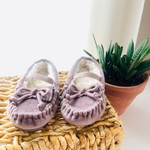 2 for $15. faux-fur lined moccasin in mauve